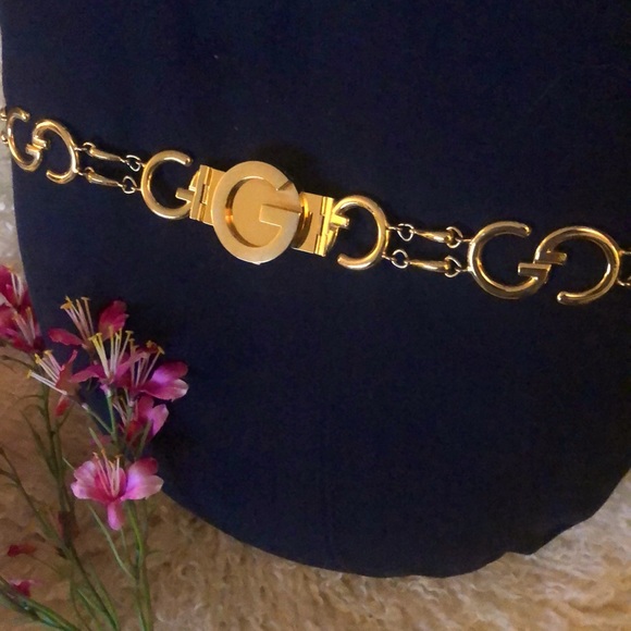 ~RARE~ VTG GUCCI GG CHAIN BELT - Picture 1 of 8